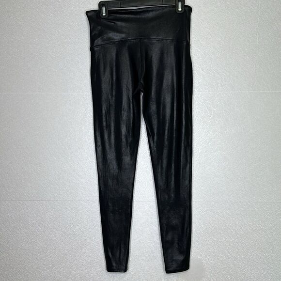 Spanx Faux Leather Shimmer Leggings Black XL - Picture 4 of 5